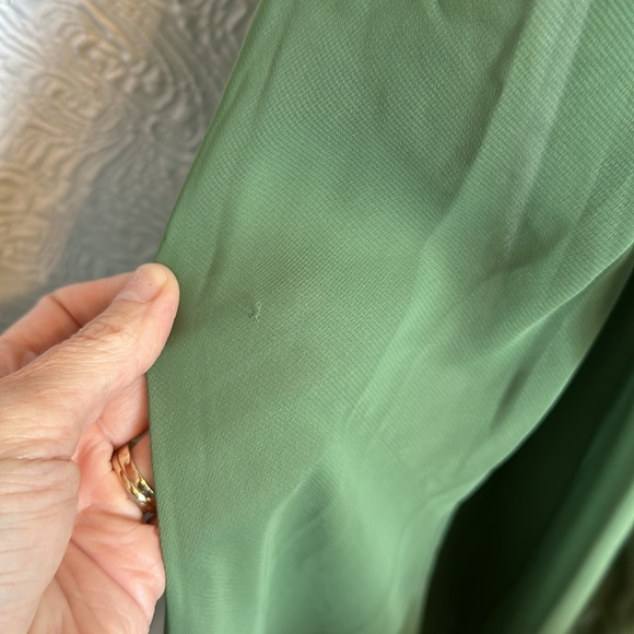 NWT After Six Convertible Tie Strap Chiffon Maxi Dress w/ Slit in Vineyard Green - Picture 6 of 6